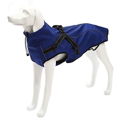 Morezi wasserdichte Hundegeschirrjacke, Winddichte Hundeweste mit reflektierenden Streifen, Sporthundejacke mit hohem Kragen, geeignet für mittlere und große Hunde-Blau-S Morezi wasserdichte Hundegeschirrjacke, Winddichte Hundeweste mit reflektierenden Streifen, Sporthundejacke mit hohem Kragen, geeignet für mittlere und große Hunde-Blau-S von Morezi