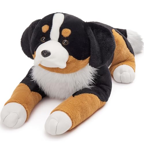 MorisMos 100cm lang Berner Sennenhund Kuscheltier XXL, weich groß Hund Plüschtier Stofftier, riesen Gefüllte Plüschhund, Geburtstag Weihnachten Geschenk Babys Kinder von MorisMos
