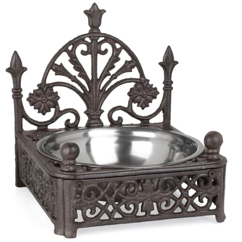 Hundefutternapf Gusseisen Antik Braun mit Edelstahlschale - Futterstation für Hunde & Katzen im Vintage Stil - Dekorativer Napfhalter erhöht - 2,6 kg - 24 cm Breite Hundefutternapf Gusseisen Antik Braun mit Edelstahlschale - Futterstation für Hunde & Katzen im Vintage Stil - Dekorativer Napfhalter erhöht - 2,6 kg - 24 cm Breite von Moritz