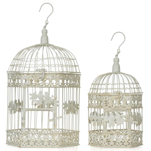 Vintage Vogelkäfig Deko Set 2-teilig Creme aus Metall 50 x 26 x 24 cm & 41 x 20 x 18 cm Shabby Chic Deko Vogel Käfig Hängedeko Tischdeko Garten Hochzeit Dekoration Vintage Vogelkäfig Deko Set 2-teilig Creme aus Metall 50 x 26 x 24 cm & 41 x 20 x 18 cm Shabby Chic Deko Vogel Käfig Hängedeko Tischdeko Garten Hochzeit Dekoration von Moritz