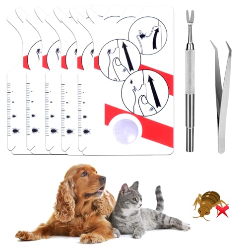 5 Stück Zeckenkarte mit Lupe und 2 Stück Zeckenzang, Zeckenzange für Hunde, Edelstahl Zeckenzange Mensch, Zeckenzange Kinder, Hunde Zeckenzange, Zeckenkarte für Menschen, Katzen, Hunde 5 Stück Zeckenkarte mit Lupe und 2 Stück Zeckenzang, Zeckenzange für Hunde, Edelstahl Zeckenzange Mensch, Zeckenzange Kinder, Hunde Zeckenzange, Zeckenkarte für Menschen, Katzen, Hunde von Morocket