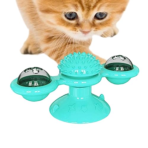 Moslalo Beißspielzeug für Katzen, Rotierende Windmühle, Zahnreinigungsspielzeug für Kätzchen, Interaktives Kauspielzeug zur Bereicherung für Hauskatzen, Kätzchen, Heimtierbedarf von Moslalo