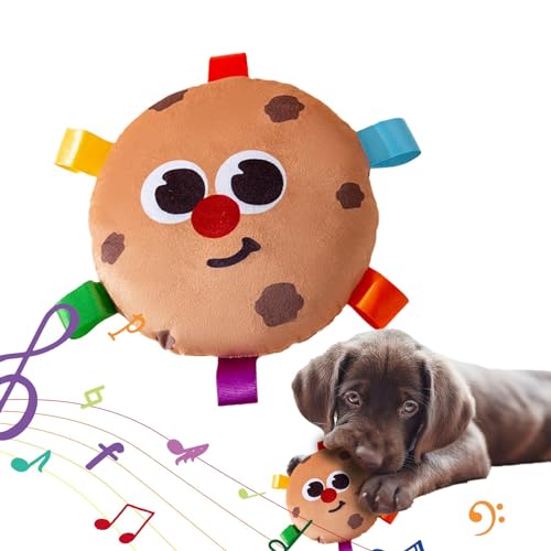 Moslalo Kauspielzeug für Hunde, Haustier-Plüschspielzeug mit Klang,Pet Sound Quietschendes Kauspielzeug Plüsch | Plüsch-Kauspielzeug in Donut-Form, Hunde-Beißspielzeug für kleine, mittelgroße Welpen von Moslalo