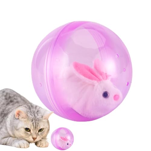 Moslalo Selbstrollendes Ball-Katzenspielzeug,Rollendes Ball-Hundespielzeug - Elektrisches Hamster-Lauf-Rollball-Spielzeug - Interaktives Haustierspielzeug, elektronische Katze, automatisch bewegliches von Moslalo