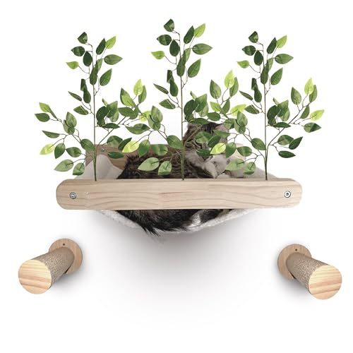Katzenhängematte zur Wandmontage mit 2 runden Stufen - Stabile Katzenregale aus Holz zum Klettern, Sitzen & Faulenzen Katzenhängematte zur Wandmontage mit 2 runden Stufen - Stabile Katzenregale aus Holz zum Klettern, Sitzen & Faulenzen von Mossby Collection