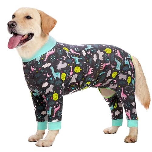 Mosucoirl Genesungsanzug für Hunde nach Operationen, Hunde-Pyjama, Ganzkörperanzug, für große und mittelgroße Hunde, zur Genesung, Einteiler, chirurgischer Anzug zur Verhinderung von Lecken, von Mosucoirl