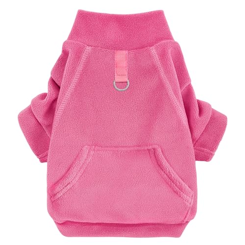 Mosukoirl Hundepullover Hund Hoodie Haustier Warme Mäntel Baumwolle Sweatshirts Hund Kleidung mit Tasche Welpe Pullover Hund Overall für kleine mittlere Hunde Teddy Pudel Chihuahua(1PACK Rose, XXL) von Mosucoirl