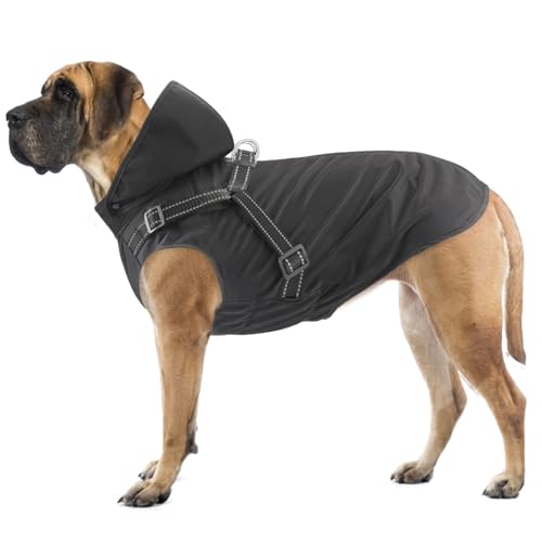 Mosucoirl Hunde Regenmantel Wasserdichter Hunde Kapuzenpullover Reflektierender Hunde Regenmantel mit Kapuze Verstellbare Regenjacke für kleine Mittelgroße und große Hunde und Welpen (Schwarz, 2XL) Mosucoirl Hunde Regenmantel Wasserdichter Hunde Kapuzenpullover Reflektierender Hunde Regenmantel mit Kapuze Verstellbare Regenjacke für kleine Mittelgroße und große Hunde und Welpen (Schwarz, 2XL) von Mosucoirl