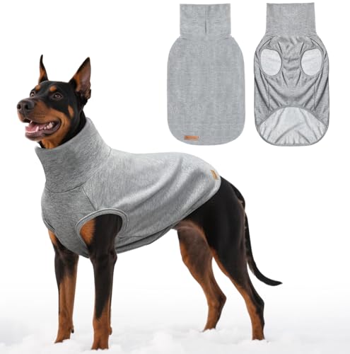 Mosucoirl Hundepullover, Haustierpullover, Rollkragen-Sweatshirt für extra große Hunde, dick, warme Hundekleidung, Fleece, weich, für den Winter, Welpen, Kapuzenpullover, Outfit für kleine von Mosucoirl