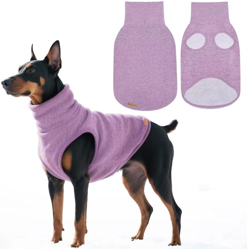 Mosucoirl Hundepullover, Haustierpullover, Rollkragen-Sweatshirt für extra große Hunde, dick, warme Hundekleidung, Fleece, weich, für den Winter, Welpen, Kapuzenpullover, Outfit für kleine von Mosucoirl