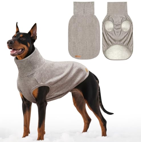 Mosucoirl Hundepullover, Haustierpullover, Rollkragen-Sweatshirt für extra große Hunde, dick, warme Hundekleidung, Fleece, weich, für den Winter, Welpen, Kapuzenpullover, Outfit für kleine von Mosucoirl