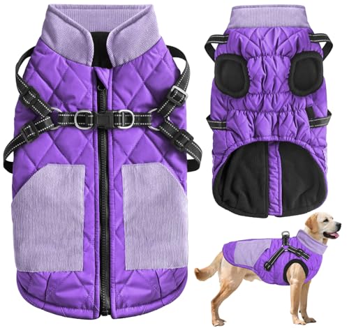 Mosucoirl Warme Hundemäntel, Haustierkleidung, wasserdichte Hundejacke, reflektierend, für den Winter, für kaltes Wetter, gemütliche Schneejacken, Weste für kleine, mittelgroße und große Hunde, Welpen von Mosucoirl
