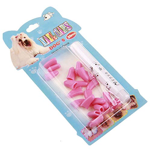 Mothcattl Katzenspielzeug, 20 Kratzfeste Krallenkappen für Katzen und Katzen, Set mit 20 Kapseln zum Versenden von Kleber (farbige Box-Verpackung) Pink M von Mothcattl