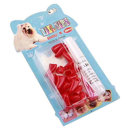 Mothcattl Katzenspielzeug, 20 Kratzfeste Krallenkappen, Set mit 20 Kapseln zum Versenden von Kleber (Farbverpackung) China Red XL von Mothcattl