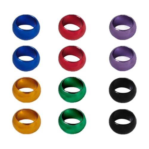 MotiveTech 12 Stück Vogelbeinringe Aus Robustem Aluminium Einfache Identifikation Durch Farben Vielseitig Einsetzbar für Züchter Und Haustierbesitzer, Innendurchmesser 10 von MotiveTech