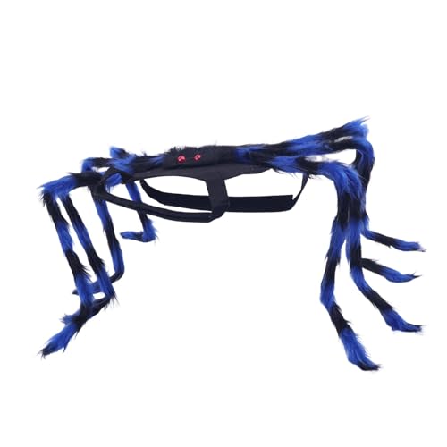 MotiveTech Halloween Haustierkostüm Hunde Katzen Verkleidung Cosplay Party Outfit Haustieraccessoires Samtweich Bequem Klettverschluss für Festliche Feiern, Blau Klein von MotiveTech