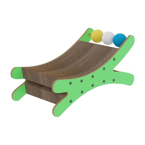 MotiveTech Katzenkratzbett, Schlafsofa, Katzencouch, Moderne, Stylische Sofaform, Erhöhtes Kratzenest Aus Pappe, Kratzliege Zum Spielen, GrÜn von MotiveTech