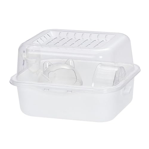 MotiveTech Praktische Kleintierbox Aus PP mit Belüftung Und Klarsichtdeckel Stabil Und Kompakt für Hamster Mäuse Und Sugar Glider, mit Zubehör von MotiveTech