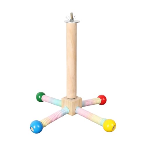 MotiveTech Vogelstange Aus Holz, Rotierendes Interaktives Papageienspielzeug von MotiveTech