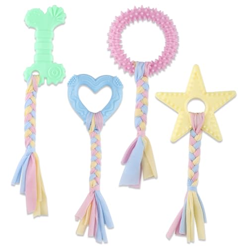 Kauspielzeug für Welpen für kleine Rassen, Beißring für Welpen, weiches Gummi, langlebig, Seil-Hundespielzeug, lustiges interaktives Spielzeug, Welpenspielzeug für kleine Welpen, Hundespielzeug-Set Kauspielzeug für Welpen für kleine Rassen, Beißring für Welpen, weiches Gummi, langlebig, Seil-Hundespielzeug, lustiges interaktives Spielzeug, Welpenspielzeug für kleine Welpen, Hundespielzeug-Set von Motroce