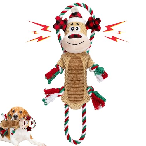 Motsamla Weihnachts-Hundespielzeug, quietschendes Plüsch-Hundespielzeug mit Knisterpapier, niedliches Weihnachts-Welpenspielzeug mit Baumwolle, langlebig, interaktives Kauspielzeug für Welpen, kleine, Motsamla Weihnachts-Hundespielzeug, quietschendes Plüsch-Hundespielzeug mit Knisterpapier, niedliches Weihnachts-Welpenspielzeug mit Baumwolle, langlebig, interaktives Kauspielzeug für Welpen, kleine, von Motsamla
