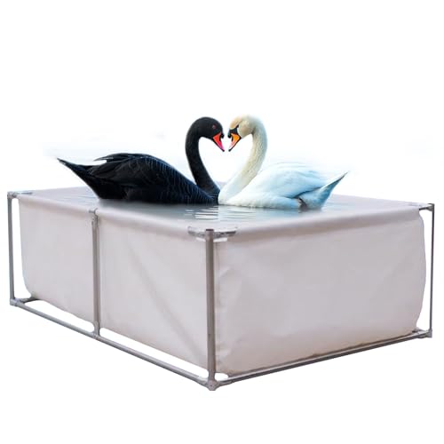 Moubhjd Aquarium Pool, PVC Segeltuch Teiche mit Ablassventil, temporärer Auffangbehälter für Salzwasserfische, Wasserspeicherpool für Koi Schildkröten(Größe:L100xW250xH50cm) von Moubhjd