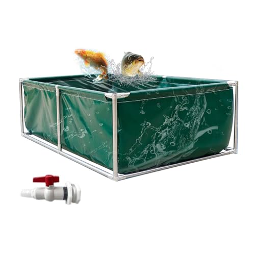 Moubhjd Aquarium Pool mit Ablassventil und Stahlrahmen für Koi Fische und Schildkröten Multifunktionaler PVC Canvas Wassertank Zisterne für Aquakultur und temporären Fischteich(Größe:L200xW150xH100cm) Moubhjd Aquarium Pool mit Ablassventil und Stahlrahmen für Koi Fische und Schildkröten Multifunktionaler PVC Canvas Wassertank Zisterne für Aquakultur und temporären Fischteich(Größe:L200xW150xH100cm) von Moubhjd
