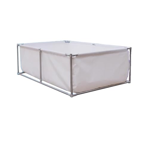 Moubhjd Aquarium Pool mit Ablassventil und Stahlrahmen für Koi Fische und Schildkröten Multifunktionaler PVC Canvas Wassertank Zisterne für Aquakultur und temporären Fischteich von Moubhjd