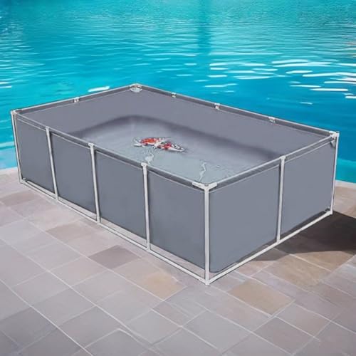 Moubhjd Außenlagertank Segeltuch Fischteich, Aquakultur Wassertankzisterne mit Stahlrahmen, multifunktionaler temporärer Fischteich aus PVC Canvas zum Schwimmen von Koi Fischen und Schildkröten Moubhjd Außenlagertank Segeltuch Fischteich, Aquakultur Wassertankzisterne mit Stahlrahmen, multifunktionaler temporärer Fischteich aus PVC Canvas zum Schwimmen von Koi Fischen und Schildkröten von Moubhjd