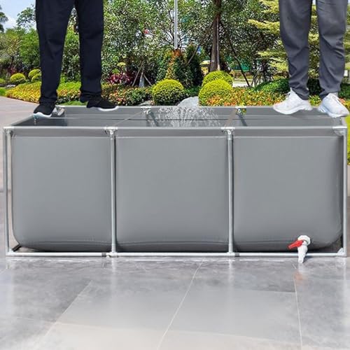 Moubhjd Faltbarer Aquarium Pool mit PVC Plane,Robuster Zuchtteich für Kois, Garnelen, Zierfische,Mit Ablassventil&Sichtfenster für einfache Wasserpflege(Größe:L100xW150xH100cm) von Moubhjd
