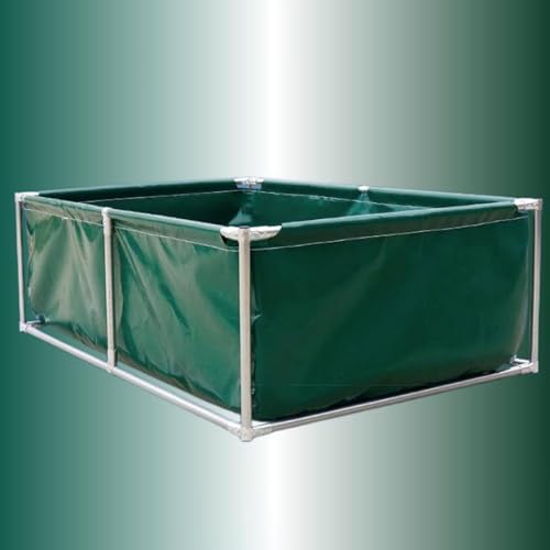 Moubhjd Fischteich Leinwandteich, Aquarium Pool Mit Transparentem Sichtfenster&Ablassventil, Für Die Wasserspeicherung, Fischzucht, Garnelenzucht, Hydroponische Pflanzen(Größe:L200xW200xH40cm) von Moubhjd