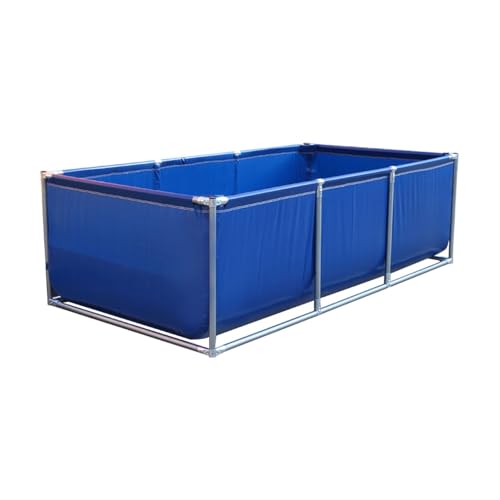 Moubhjd Fischteich Leinwandteich, Aquarium Pool Mit Transparentem Sichtfenster&Ablassventil, Für Die Wasserspeicherung, Fischzucht, Garnelenzucht, Hydroponische Pflanzen(Größe:L300xW150xH40cm) von Moubhjd