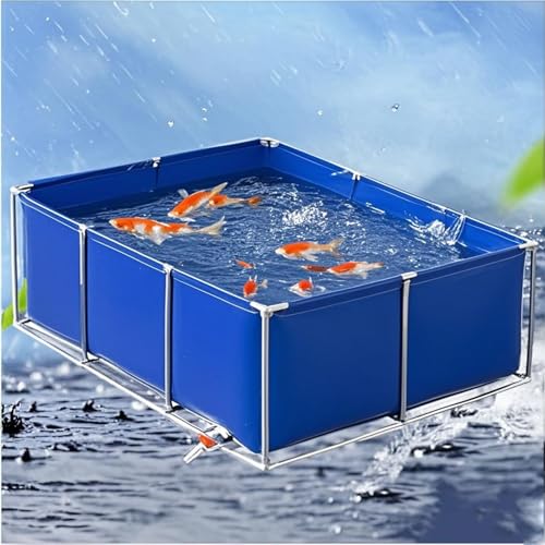 Moubhjd Fischteich-Reservoir mit Halterung, Segeltuch Rahmen Fischteich,Fischteich aus PVC-Segeltuch mit Stahlrahmen,kubischer Fischteich mit Ständer, Einfach Einzurichten Moubhjd Fischteich-Reservoir mit Halterung, Segeltuch Rahmen Fischteich,Fischteich aus PVC-Segeltuch mit Stahlrahmen,kubischer Fischteich mit Ständer, Einfach Einzurichten von Moubhjd