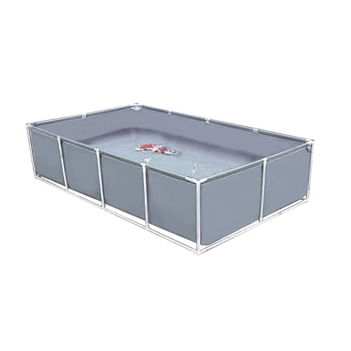 Moubhjd Fischteich mit Stahlrahmen, Aquarium, Faltbarer Fischteich aus Segeltuch, Fischteich aus PVC-Segeltuch mit Stahlrahmen,Koi-Zuchtteich,Stahlrahmenpool von Moubhjd