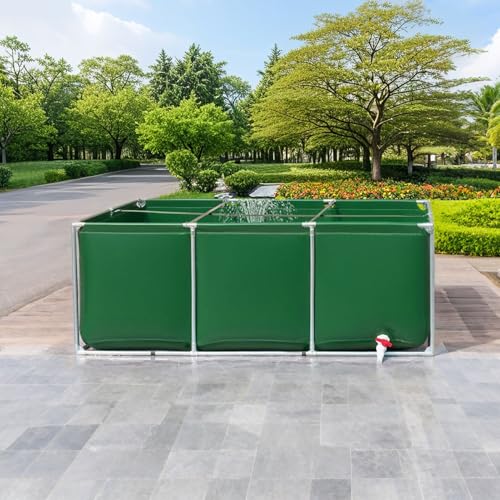 Moubhjd Fischteichreservoir,Fischschauwassertank mit Edelstahlrohren,Zierschwimmbecken für Aquarien mit Ablassventil, mit Abfluss(Größe:L300xW150xH40cm) von Moubhjd