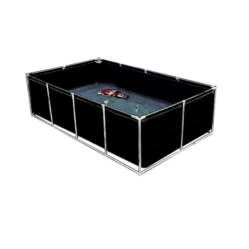 Moubhjd Großes Aquarium Aus PVC Leinwand, Fischbecken aus PVC Plane mit Ablassventil, großes rechteckiges Becken mit Rahmen, temporäre Fischbecken, für Koi Fische(Größe:L200xW300xH60cm) von Moubhjd