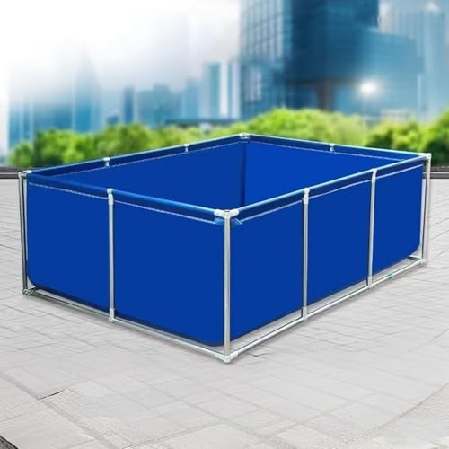 Moubhjd Großes Aquarium Aus PVC-Leinwand, Fischbecken aus PVC-Plane mit Ablassventil, großes rechteckiges Becken mit Rahmen, temporäre Fischbecken, für Koi-Fische von Moubhjd