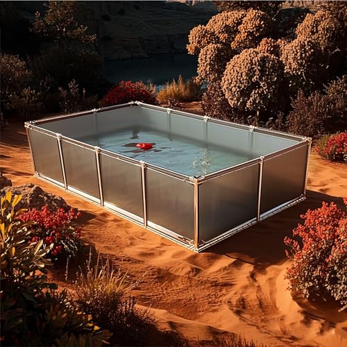 Moubhjd Koi-Zuchtbecken mit Ablassventil & robustem Gestell – Flexibler PVC-Pool für Gartenbewässerung, Hydrokultur & Fischhaltung – Faltbar & vielseitig von Moubhjd