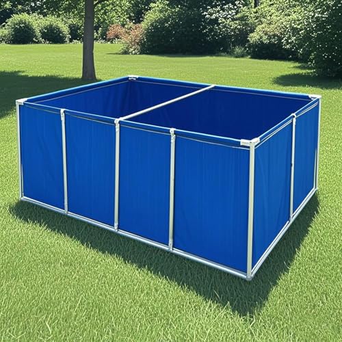 Moubhjd Multifunktionaler Fischteich aus PVC mit Sichtfenster&Abfluss,Outdoor Aquarium für Koi Zucht, Garnelenhaltung&Hydrokultur,Einfach montierbar(Größe:L300xW250xH80cm) von Moubhjd