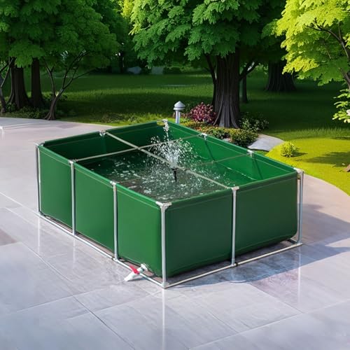 Moubhjd Tragbares Fischbecken mit Stahlrahmen,PVC Plane mit Ablaufventil für Kois&Wassertiere,Outdoor Aquarium für Teichpflege&Notwasserreservoir​(Größe:L300xW250xH80cm) von Moubhjd