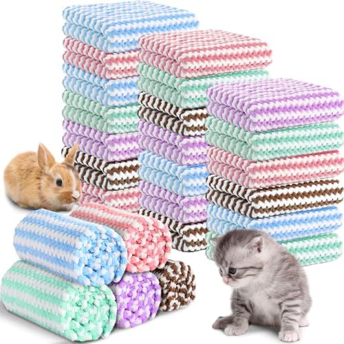 Moukeren Meerschweinchen-Fleece-Bettdecken, waschbar, Kleintier-Fleece, Käfigeinlagen, Haustier-Waschlappen, Schlafmatte, Bezug für Hamster, Chinchilla, Kaninchen, Igel (40,6 x 61 cm, mehrfarbig) von Moukeren