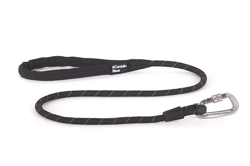 Mountain Paws Seil Karabiner Hundeleine | Reflektierende Leine mit gepolstertem Neopren-Griff, 1,2 Meter von Mountain Paws