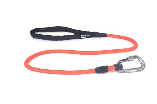 Mountain Paws Seil Karabiner Hundeleine | Reflektierende Leine mit gepolstertem Neoprengriff, 1,2 Meter von Mountain Paws
