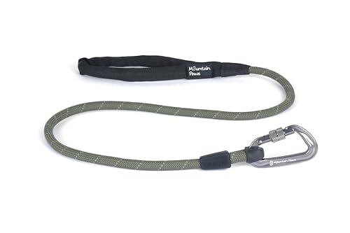 Mountain Paws Seil Karabiner Hundeleine | Reflektierende Leine mit gepolstertem Neoprengriff, 1,2 Meter von Mountain Paws