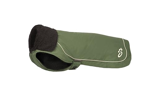 Mountain Paws Wasser- und winddichter Hundemantel aus Cordura-Fleece gefüttert, Grün, Größe L von Mountain Paws