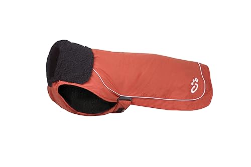 Mountain Paws Wasser- und winddichter Hundemantel aus Cordura-Fleece gefüttert, Orange, Größe L von Mountain Paws