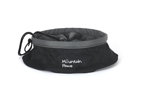 Mountain Paws Zusammenklappbarer Leichter Futternapf für Hunde mit Kordelzug von Mountain Paws