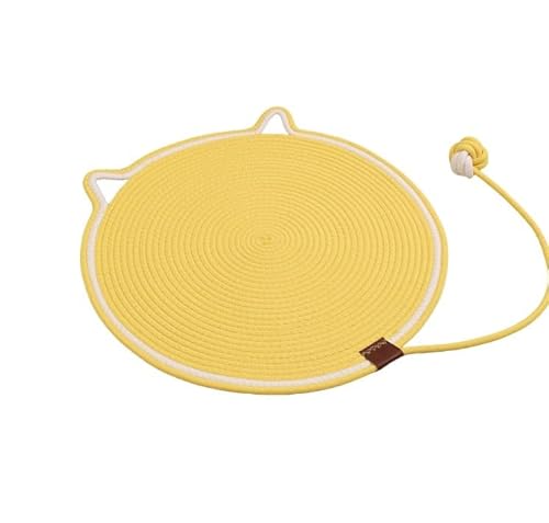 3-in-1-Kratzmatte für Katzen, 50 cm, Liegematte, Kratzbrett und interaktives Spielzeug, strapazierfähiges, waschbares Baumwollleinen für Katzen und Kätzchen, Möbelschutz für Indoor-Katzen (Gelb) 3-in-1-Kratzmatte für Katzen, 50 cm, Liegematte, Kratzbrett und interaktives Spielzeug, strapazierfähiges, waschbares Baumwollleinen für Katzen und Kätzchen, Möbelschutz für Indoor-Katzen (Gelb) von Mounteps