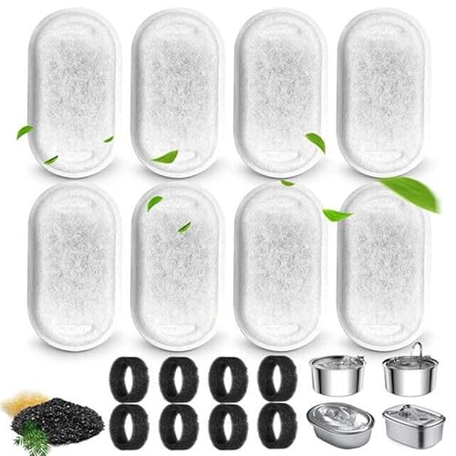 8 Katze-Wasser-Brunnen-Filter für 3.2L/2L Haustier-Wasser-Brunnen-Filter-Ersatz von Mounteps