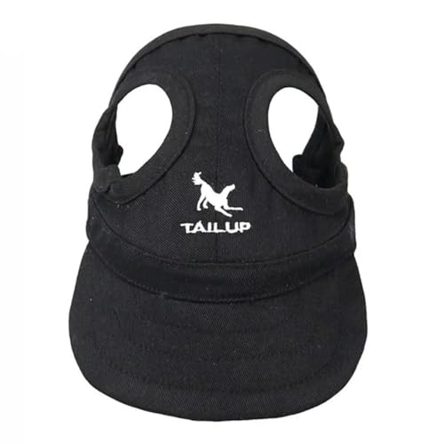 Baseballkappe für Haustiere, winddicht, für Reisen, Sport, Sonnenhüte für Welpen, große Hunde (Schwarz, L) von Mounteps